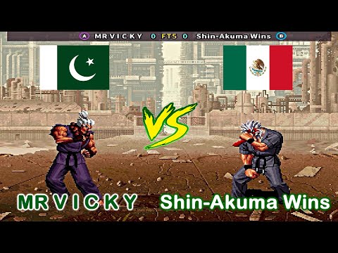 SNK vs. Capcom - SVC Chaos Super Plus - MR V I C K Y vs Shin-Akuma Wins FT5