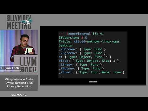 2019 LLVM Developers’ Meeting: P. Lotfi “Clang Interface Stubs: Syntax Directed Stub Library Gen...”
