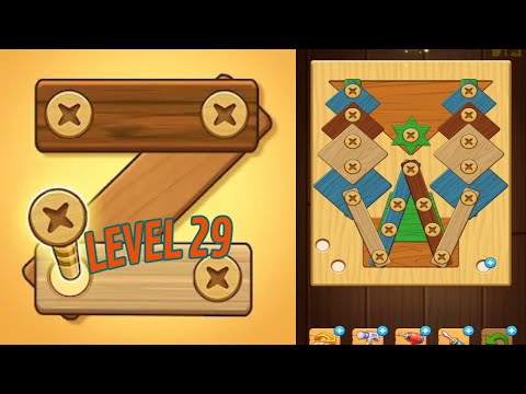 🏅 SCREW PUZZLE: Wood Nut & Bolt 🤪 Level 29 🧩 Gameplay Walkthrough
