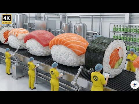 How Sushi Is Made in Factory | Inside a High-Tech Sushi Production Line