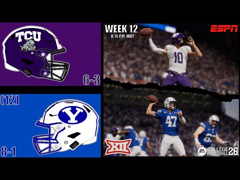 TCU vs. (12) BYU | Week 12 - Simulation | College Football 26