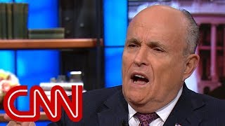 Giuliani gets angry when challenged with his own words