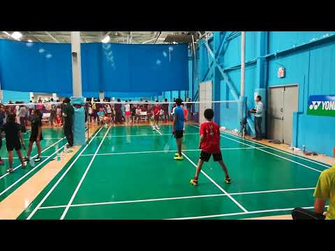 2017 Oct US Junior Badminton NJ Open regional BD U13 Final Lukas/Michael VS Samuel/Neil 2-1