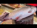 Big Rohu Fish Skinning & Chopping By Expert Fish Cutter | Fish Cutting Skills