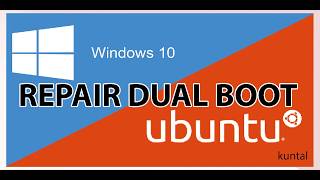Repair dual boot | Fix grub bootloader | install grub2 Windows + Ubuntu