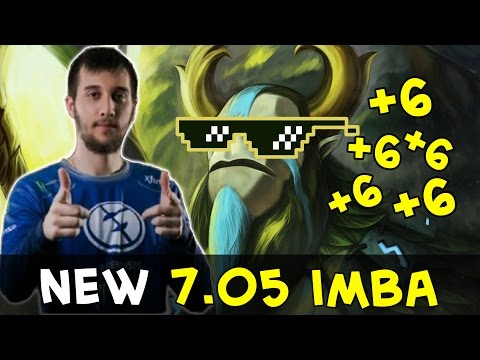 Arteezy practicing new 7.05 imba — Nature's Prophet +6 damage