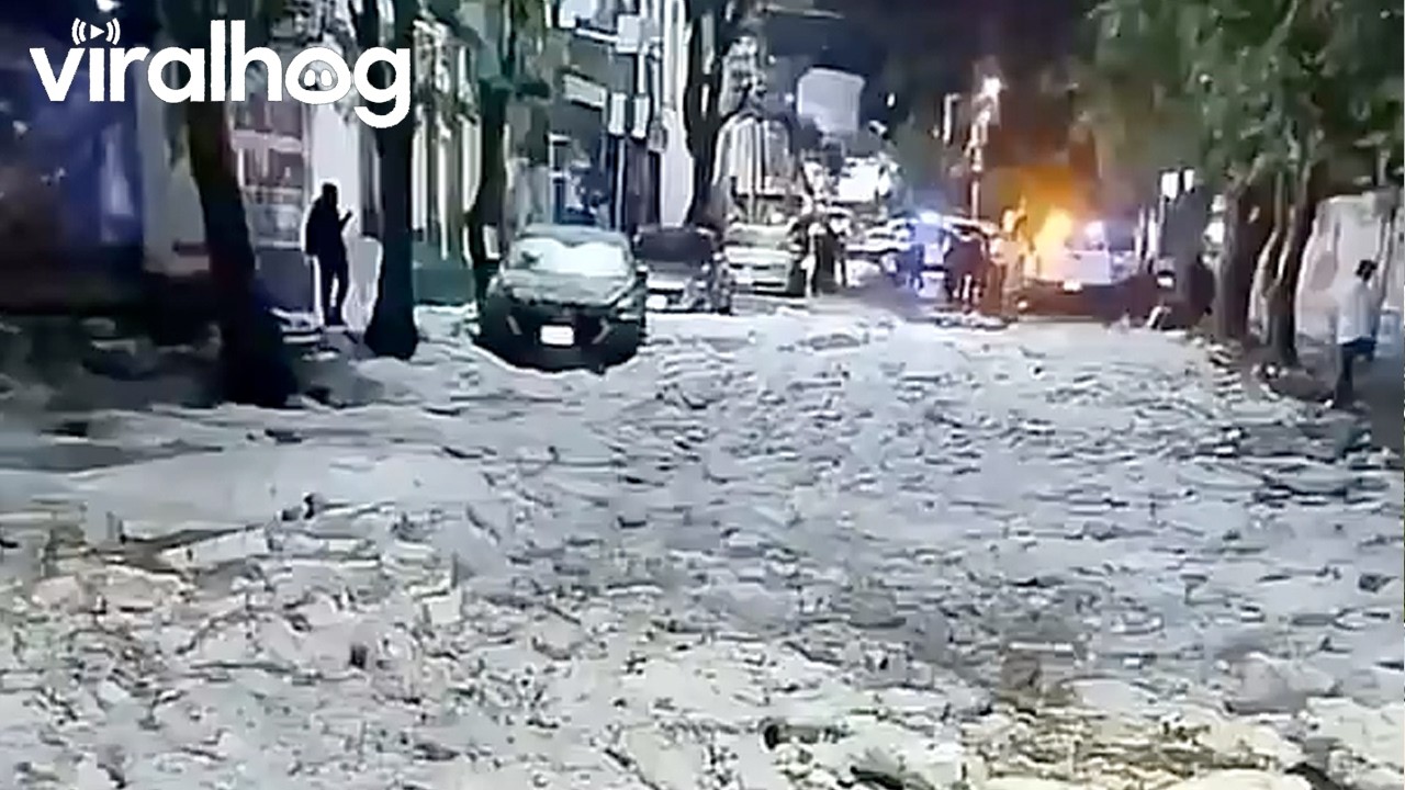 Mexico City Hit by Massive Hailstorm || ViralHog