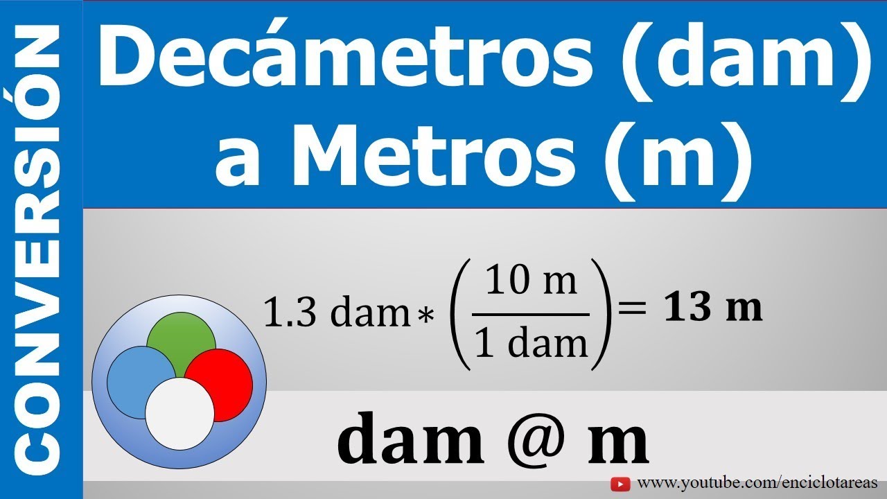 CONVERTIR DE DECAMETROS (dam) A METROS (m) - (dam a m)
