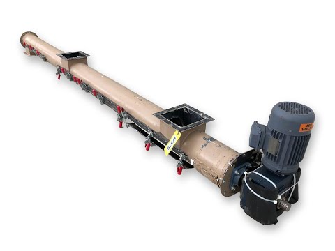 Used 7" dia. X 11'L Tubular Screw Auger Conveyor