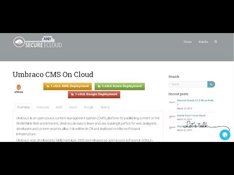 Secured Umbraco CMS on Windows 2008 R2 Deploy on Azure , AWS and Google Cloud Platform.
