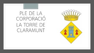 2020 19 octubre Ple de la corporació La Torre de Claramunt