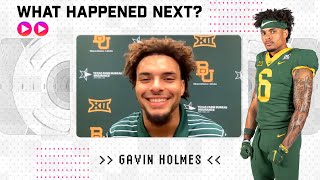 Baylor wide receiver Gavin Holmes plays a game of What Happened Next with famous CFB moments