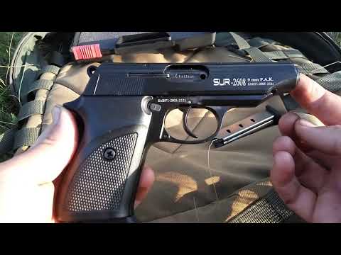 Стартовый пистолет SUR 2608. Темповая стрельба и разборка.