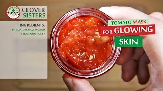 Tomato mask for glowing skin