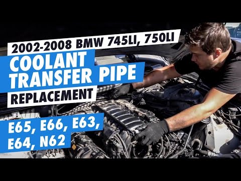 DIY 2002-2008 bmw 745li, 750li coolant transfer pipe replacement, e65, e66, e63, e64, n62 engine