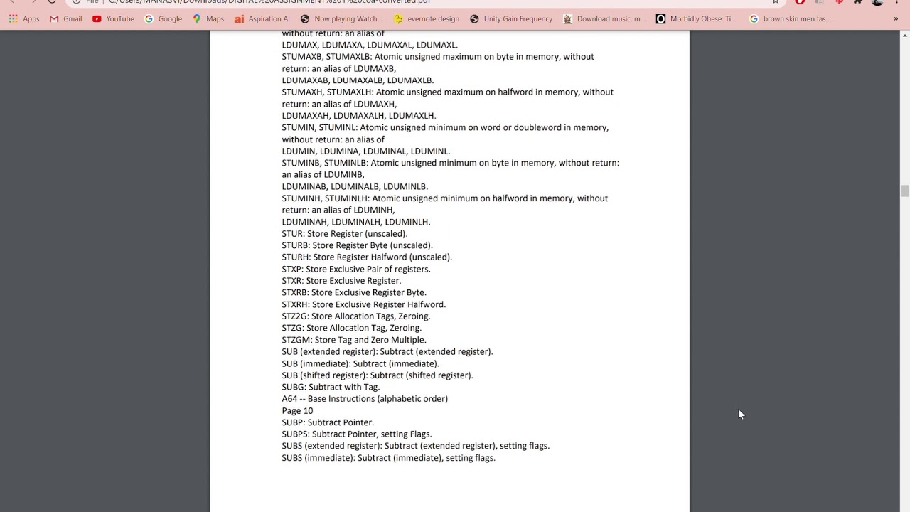 DIGITAL ASSIGNMENT 1 coa converted pdf   Google Chrome 2020 10 15 22 52 22