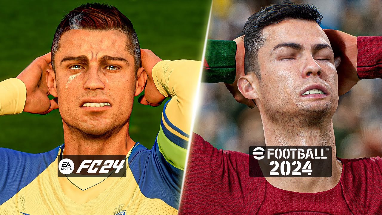 EA Sports FC 24 vs eFootball 2024 Comparison - Graphics, Player Animation, Facial Expressions +more!