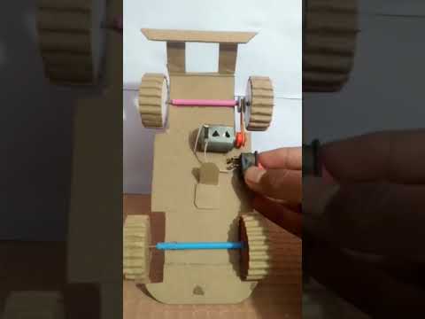how to make cardboard car #dc motor #shorts🤯