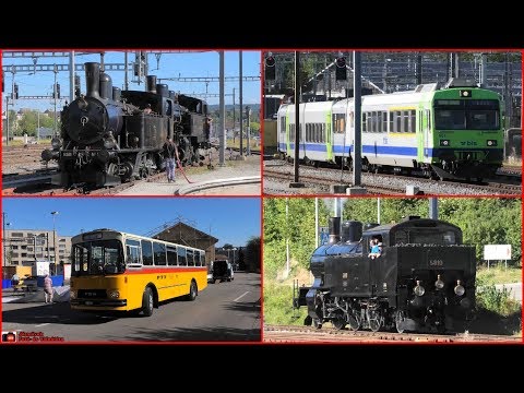 2018.08.11 | Dampftag Lyss 2018 és BLS vonatok Lyss állomáson (Züge in Lyss)