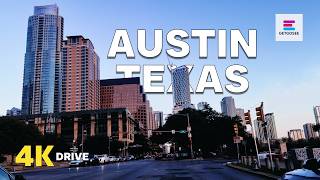 4K Drive - Downtown Austin Texas | Skyscrapers and the Sunset | USA | Get Go See