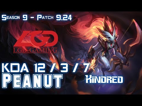 LGD Peanut KINDRED vs LEE SIN Jungle - Patch 9.24 KR Ranked