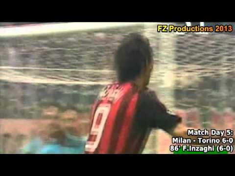 Serie A 2002-2003, day 5 Milan - Torino 6-0 (F.Inzaghi 3rd goal)