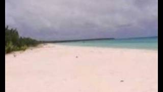 Blue beach and white sand in Ouvea New caledonia