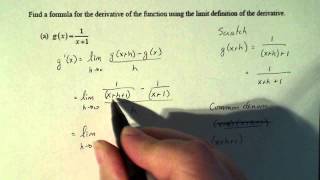 Calculus 1:  Finding the Derivative of a Function Using the Limit Definition