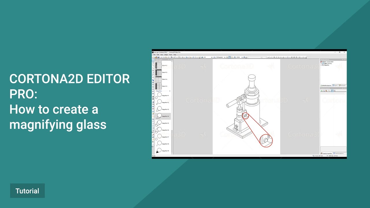 Cortona2D Editor Pro Tutorial. How to create a magnifying glass.