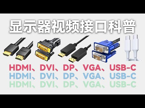 显示器视频接口科普：看完就懂HDMI、DP、DVI、VGA、USB C