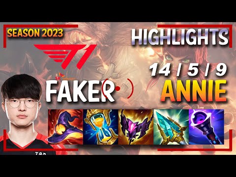 T1 Faker ANNIE vs RYZE Mid - HIGHLIGHTS - KR Ranked
