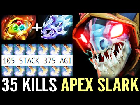 WTF APEX +375 AGI Strongest Item! SLARK Crazy 35kill Non-Stop Gank Epic Gameplay Dota 2 Pro Build