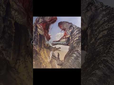 Which one would win in a fight? #dinosaur #prehistoric #extinct #trex #giganotosaurus #shorts
