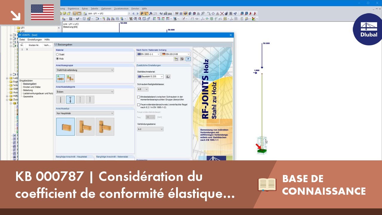 KB 000787 | Considération du coefficient de conformité élastique d'un assemblage bois