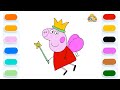 Learn To Draw Angel Wing Crown Peppa Pig Drawing And Coloring Tutorial For Kids