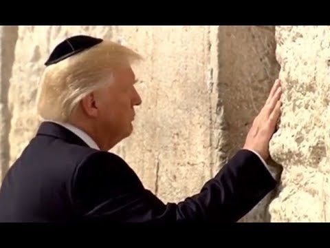 USA President Trump rides in Helicopter with posse to Jerusalem Israel to Wailing Wall May 22 2017 Video
