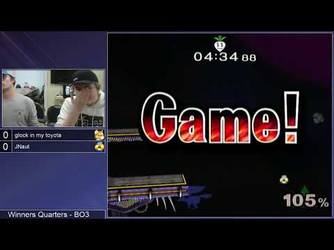 SSS 12.3 SSBM - glock in my toyota (Fox, Game & Watch) vs. JNaut (Sheik) - Melee WQF