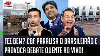 ‘Isso é mentira, cara: a CBF só paralisou o Brasileirão porque…’; Pilhado e Flavio Prado divergem