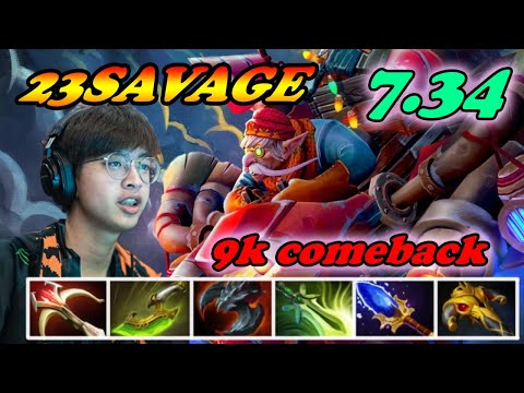 23Savage trying out new carry Gyro 9k comeback vs #7 Juggernaut | 7.34 Immortal Best Ranked Gameplay