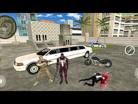 Venom SpiderMan Rope Hero Vice Town Simulator Mission Attack Army Base #62 - Android Gameplay