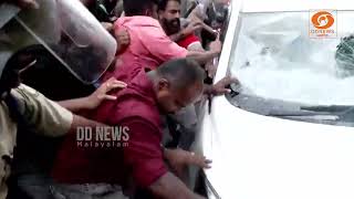 പിണറായി വിജയൻ്റെ വീടിന് മുന്നിൽ വൻ സംഘർഷം; ഇഡി വാഹനം