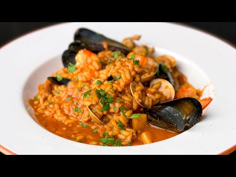 Arroz meloso de gambas, sepia y mejillones