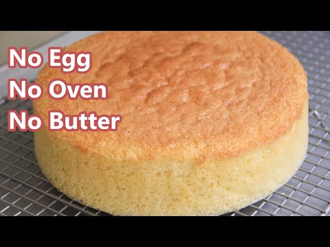 BASIC EGGLESS VANILLA CAKE VIDEO | HOW TO MAKE NO OVEN SPONGE CAKE | without condensed milk
