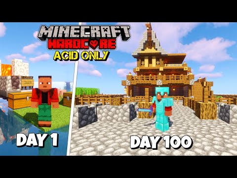 Insane Challenge: 100 Days in Acid-Only World - Minecraft Hardcore [Hindi]
