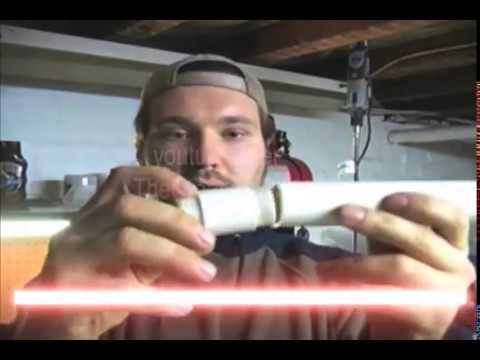 DIY Darth Maul Star Wars Episode I home made lightsaber video 2 of 5