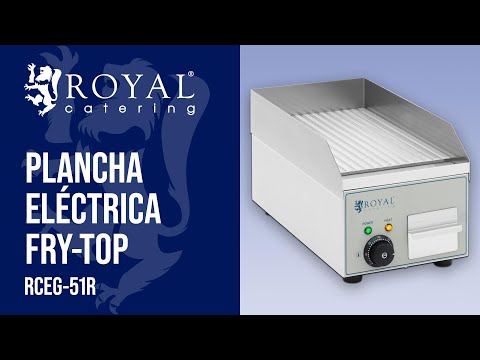 vídeo - Plancha eléctrica fry-top - 360 x 250 mm - Royal Catering - 2,000 W