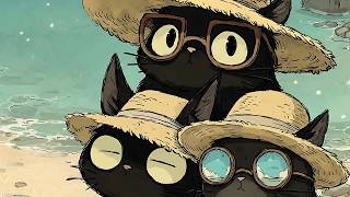 Cat Jazz Relax – Cozy Beach Cat Cafe Ambience | Relaxing Jazz Sounds
