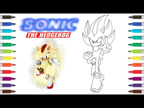 Sonic the Hedgehog Coloring Book Page | Super Shadow | Shadow the Hedgehog Coloring Page