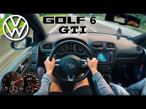 VW Golf VI GTI MK6 211HP LOUD TURBO Top Speed POV Test Drive 100-200, SOUND Acceleration on Autobahn