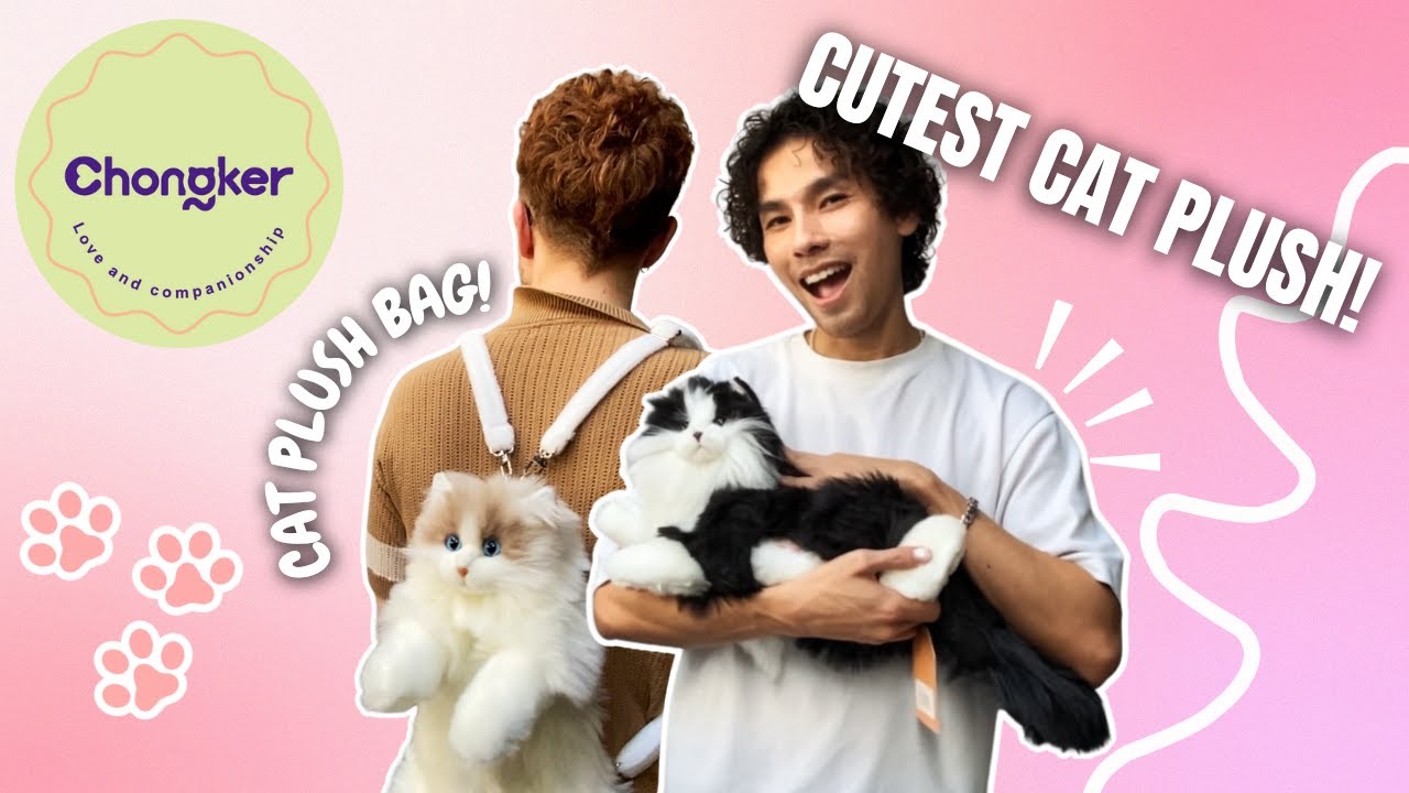 The CUTEST Ragdoll Cat Plush Bag + Virtual Pet Cat Companion! Chongker Unboxing + Review!🐾 #gifted 